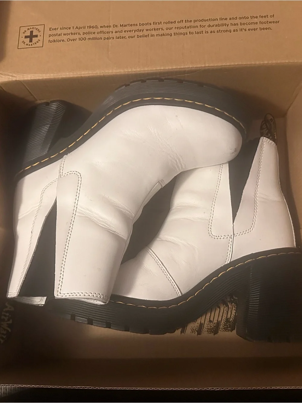 Dr. Martens Women's White Leather Spence Boots